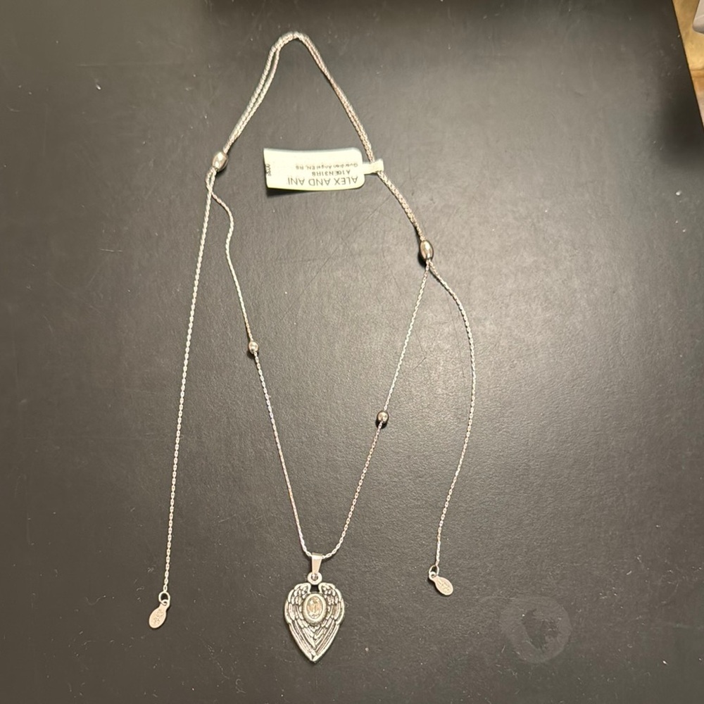 Alex and Ani “Guardian Angel” Silver Heart Charm Necklace new with tag